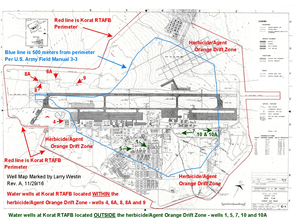 Part 5D - Map of the Korat RTAFB showing the Location of the drinking water...