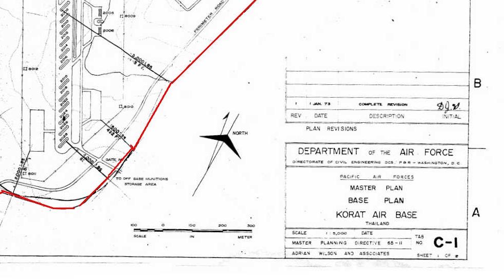 Data Block for the Official Department of the Air Force Map Korat RTAFB abo...